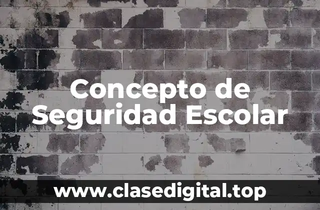 Concepto de Seguridad Escolar