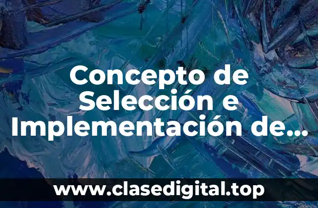 Concepto de Selección e Implementación de la Solución