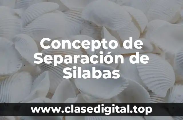 Concepto de Separación de Silabas