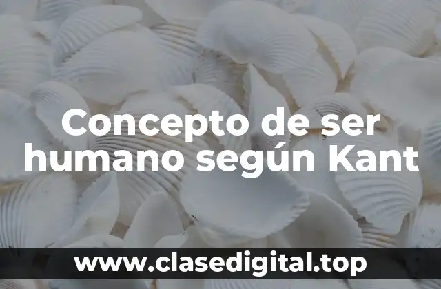 ✴️ Concepto de ser humano según Kant