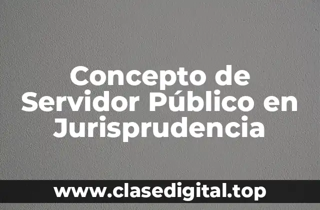 Concepto de Servidor Público en Jurisprudencia