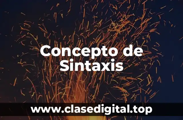 Concepto de Sintaxis