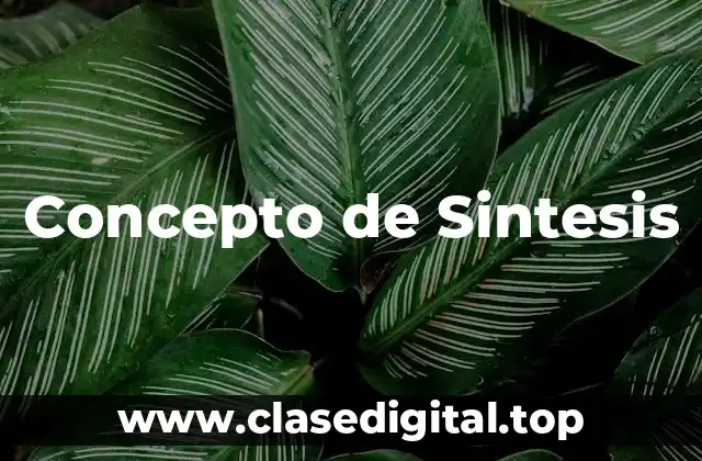 Concepto de Sintesis
