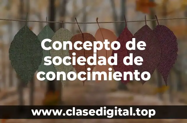 Concepto de sociedad de conocimiento