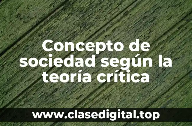 Concepto de sociedad según la teoría crítica