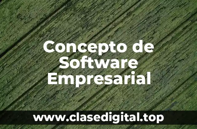 Concepto de Software Empresarial