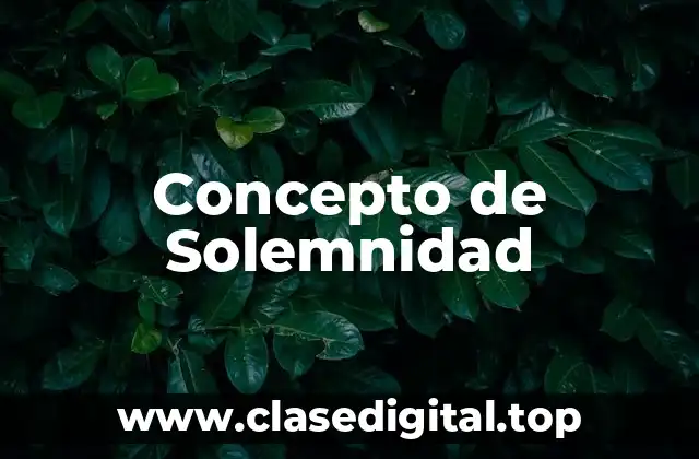 Concepto de Solemnidad