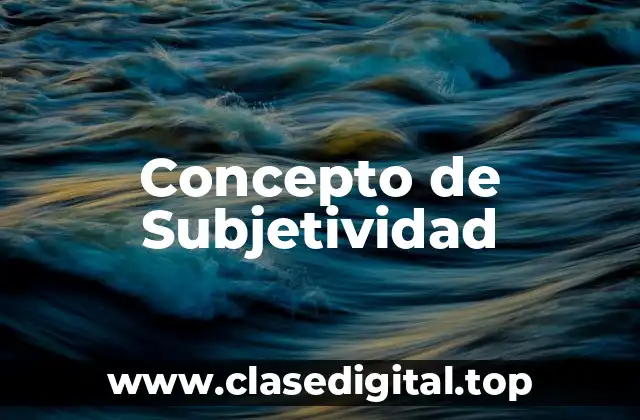 Concepto de Subjetividad