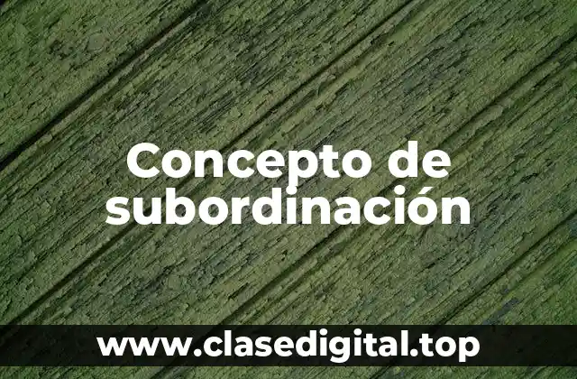 Concepto de subordinación