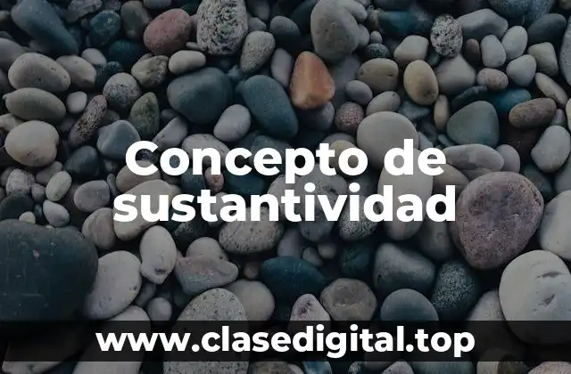 Concepto de sustantividad