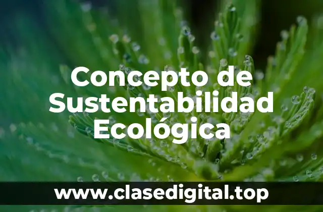 Concepto de Sustentabilidad Ecológica
