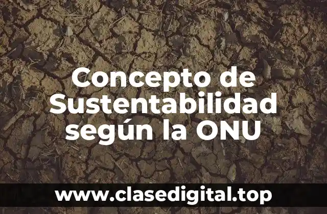 Concepto de Sustentabilidad según la ONU