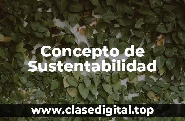 Concepto de Sustentabilidad