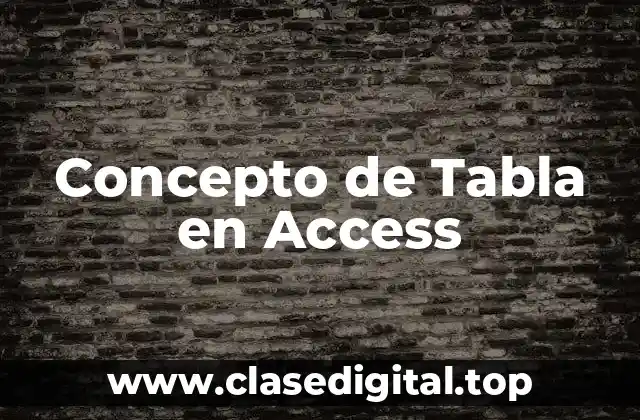 Concepto de Tabla en Access