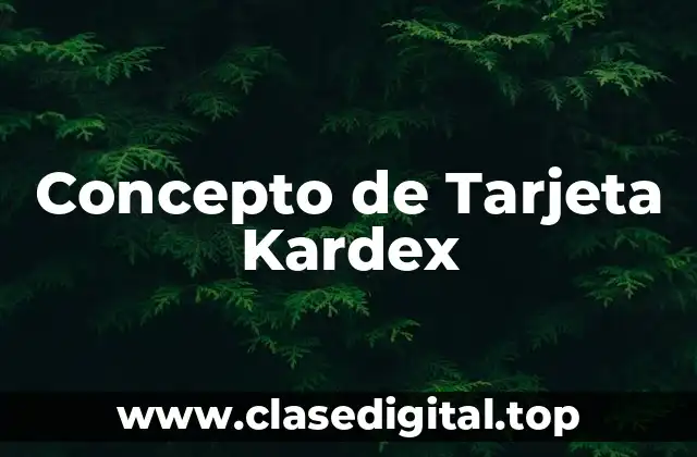 Concepto de Tarjeta Kardex