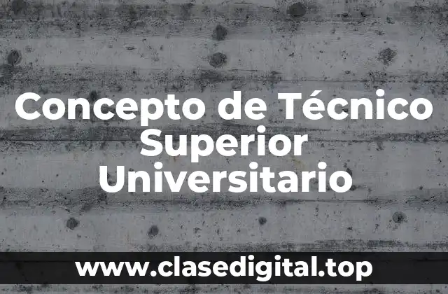 Concepto de Técnico Superior Universitario