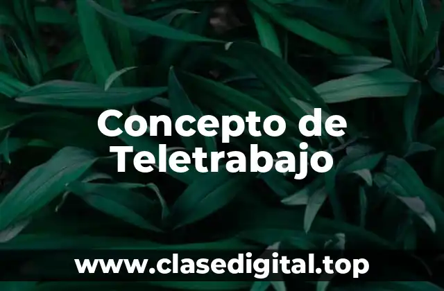 Concepto de Teletrabajo