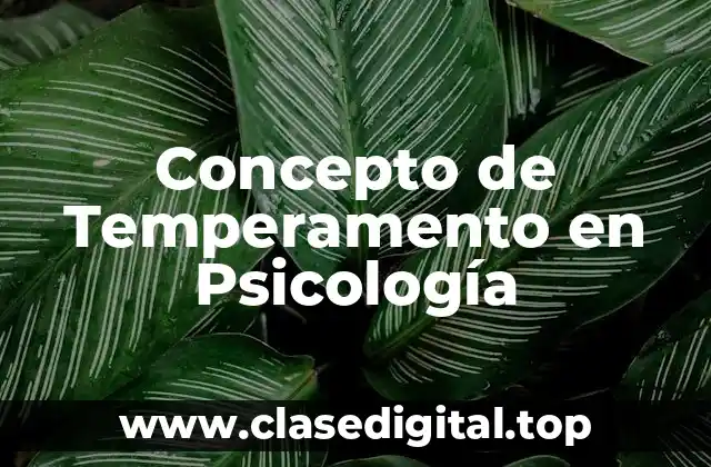Concepto de Temperamento en Psicología