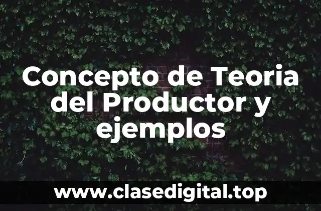 Concepto de Teoria del Productor y ejemplos