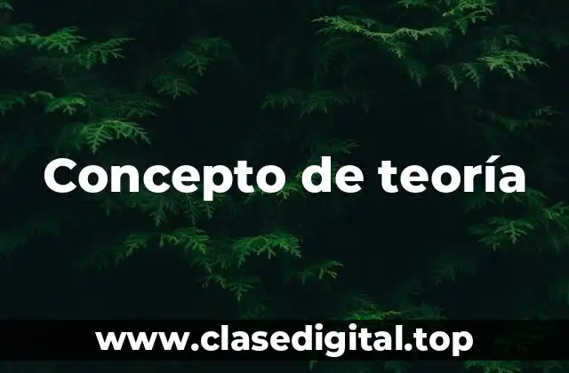 Concepto de teoría