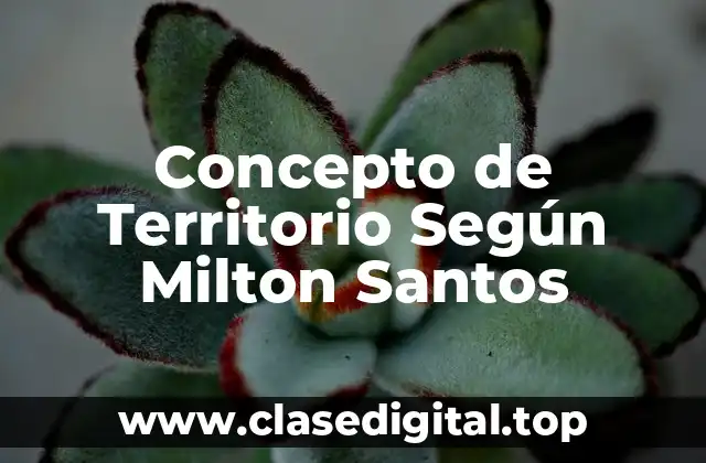 Concepto de Territorio Según Milton Santos
