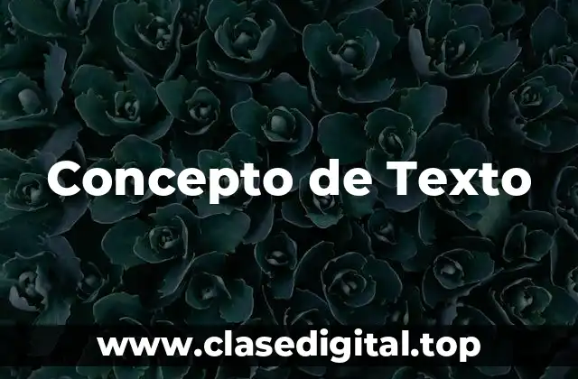 Concepto de Texto