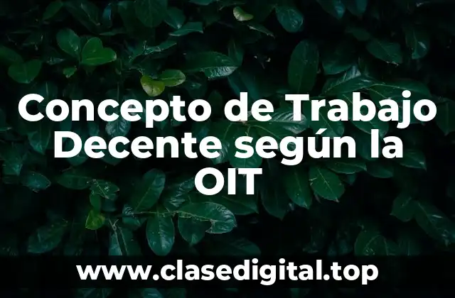 Concepto de Trabajo Decente según la OIT