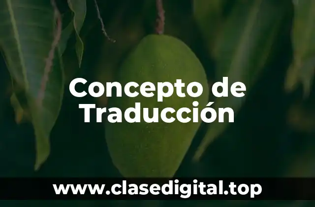Concepto de Traducción