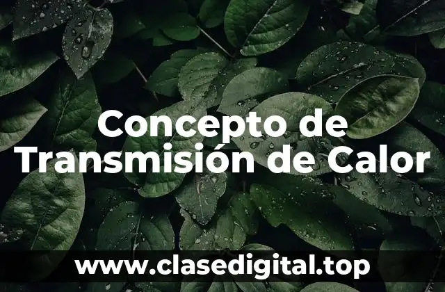 Concepto de Transmisión de Calor