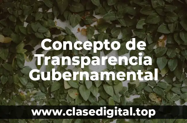Concepto de Transparencia Gubernamental