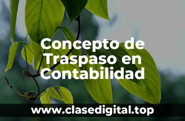 Concepto de Traspaso en Contabilidad