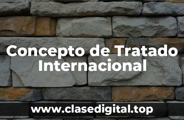 Concepto de Tratado Internacional
