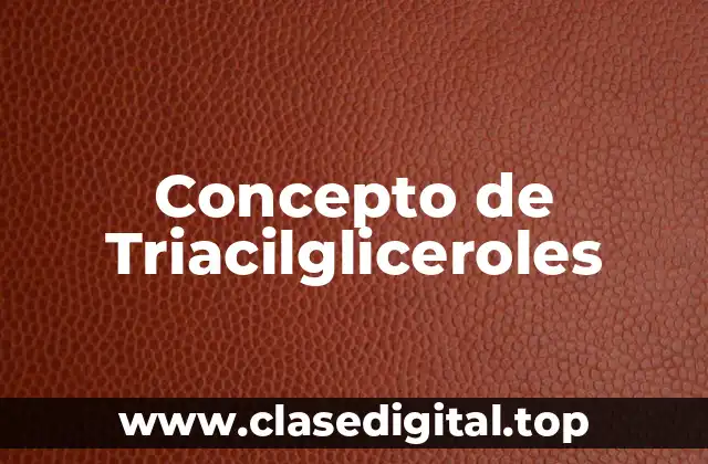 Concepto de Triacilgliceroles