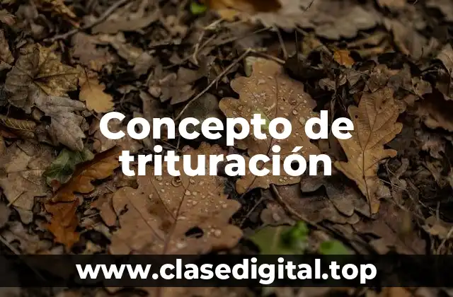 Concepto de trituración