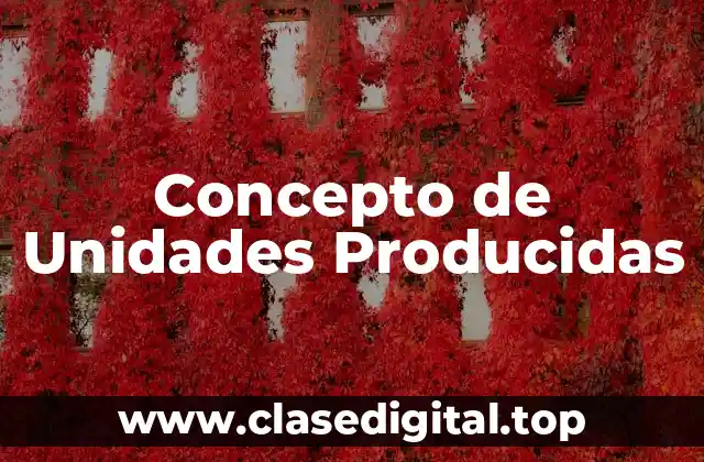 Concepto de Unidades Producidas