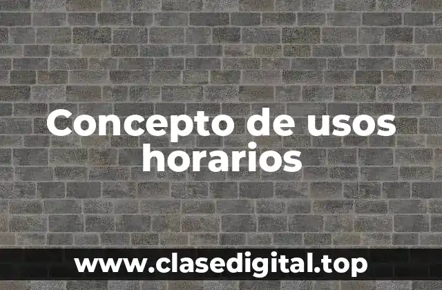 Concepto de usos horarios