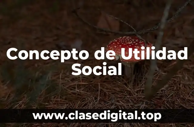 Concepto de Utilidad Social