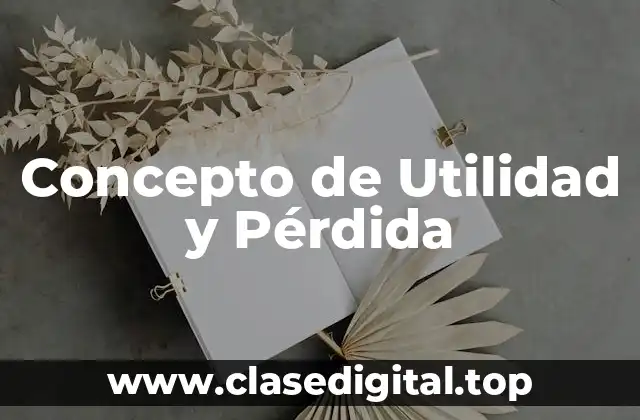 Concepto de Utilidad y Pérdida