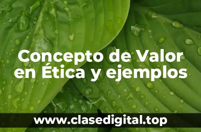Concepto de Valor en Ética y ejemplos
