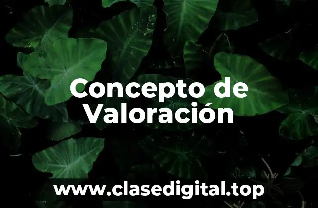 Concepto de Valoración