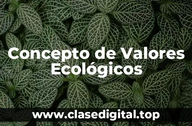 Concepto de Valores Ecológicos
