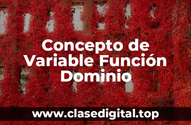 Concepto de Variable Función Dominio