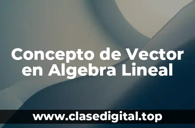 Concepto de Vector en Algebra Lineal