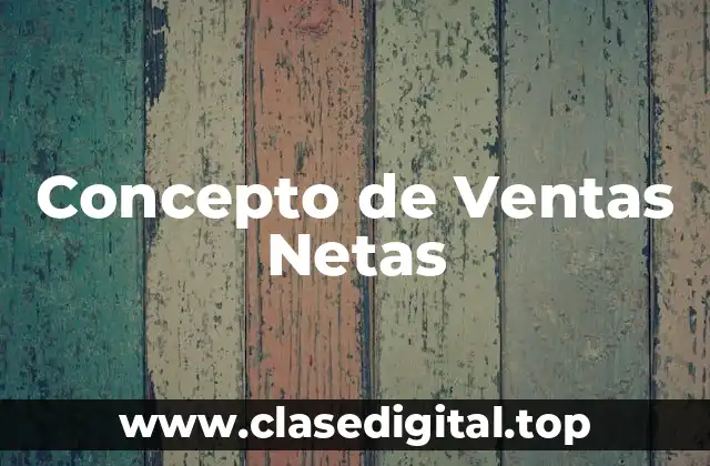 Concepto de Ventas Netas