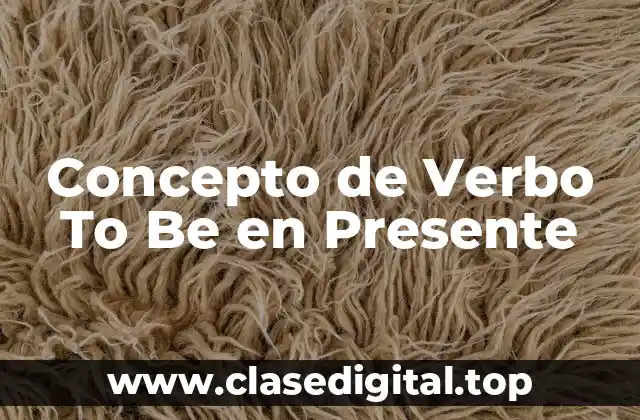 Concepto de Verbo To Be en Presente
