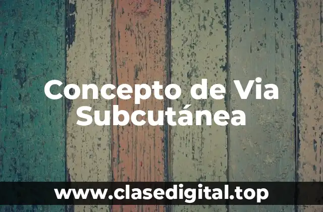 Concepto de Via Subcutánea