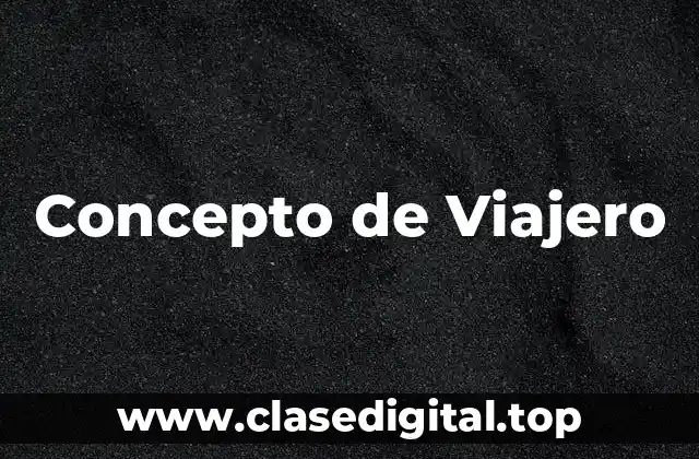 Concepto de Viajero