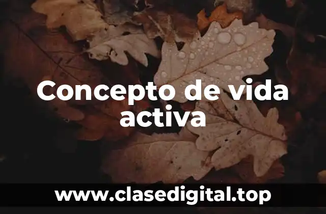 Concepto de vida activa