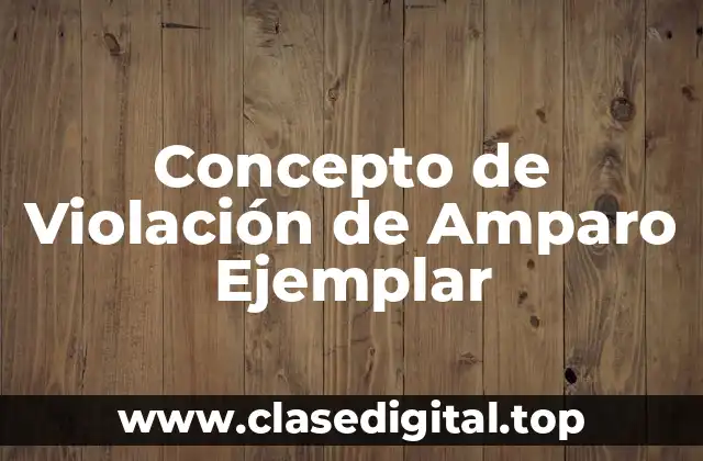 Concepto de Violación de Amparo Ejemplar