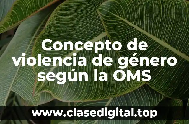 Concepto de violencia de género según la OMS